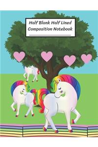 Half Blank Half Lined Composition Notebook