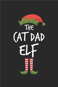 Funny Cat Dad Elf Christmas Notebook Gift