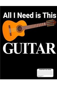 Blank Practice Sheet Music Notebook For Guitar TAB With Chord Boxes - 200 Pages / 100 Sheets, 8-1/2