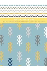 Daily Planner 2019 Time Schedule, Meal Plan, Weather/Mood & Water Tracker, Top 3 Goals, Tasks, Gratitude Section