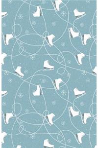 Bullet Journal Ice Skates in Snow Winter Pattern - Grey