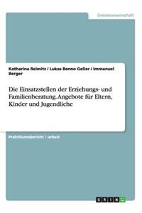 Die Einsatzstellen der Erziehungs- und Familienberatung. Angebote für Eltern, Kinder und Jugendliche