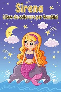 Libro da colorare sirena per bambini