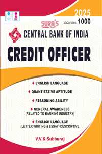 SURA`S Central Bank of India Credit Officer Exam Book Guide in English Medium 2025