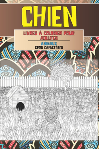 Livres à colorier pour adultes - Gros caractères - Animaux - Chien