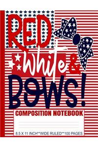 Red White & Bows Composition Notebook