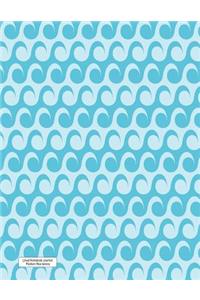 Lined Notebook Journal Medium Blue Waves