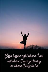 Yoga begins right where I am not where I was yesterday or where I long to be