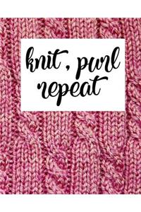 Knit Purl Repeat: Knitting Pattern 4:5 Graph Paper Journal. Blank Knitting Book for Designs & Patterns for Knitting Lovers. Pink Knitting Cover Design