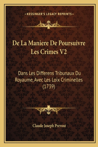 De La Maniere De Poursuivre Les Crimes V2