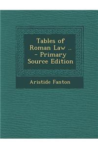 Tables of Roman Law ..