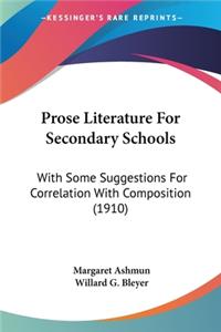 Prose Literature For Secondary Schools