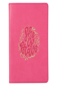 Classic Handy-Sized Journal She Is Brave Inspirational Notebook W/Ribbon, Faux Leather Flexcover 240 Ruled Pages, 5.7 X 7, Pink