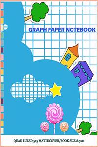 Graph Paper Notebook Quad Ruled 5x5 Matte Cover/Book Size 8.5 x 11