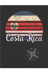 Costa Rica: Costa Rican Vintage Flag Personalized Retro Gift Idea for Coworker Friend or Boss Undated Planner Daily Weekly Monthly Calendar Organizer Journal