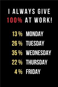 I Always Give 100% at Work