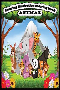 Amazing illustration Coloring Book ANIMAL