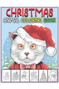 Christmas Animal Coloring Book: A Variety Of Christmas and Animal Coloring Pages With Santa Claus, Reindeer, Snowmen, Cats, Lions, Elephants, Horses, Dogs, and Many More!