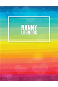 Nanny Log Book: LGBT Pride Flag, Nanny Journal, Kids Record, Kids Healthy Activities Record Large Print 8.5" x 11" Baby Daily Log Feed, Diapers, Sleep, Health Care,