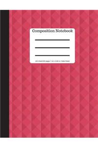 Composition Notebook - Wide Ruled Lined Book - 100 Pages 9.69 X 7.44 Size: Red Soft Cover - Blank Writing Notebook -Plain Journal - (Composition Notebook Journal) Abstract Design-