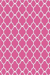 Pink Quatrefoil Pattern Lined Journal