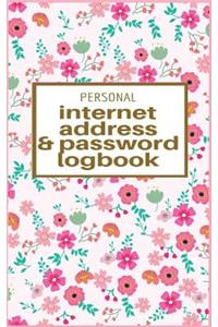 Personal Internet Address and Password Log Book