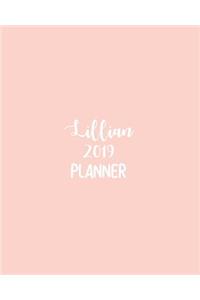 Lillian 2019 Planner: Calendar with Daily Task Checklist, Organizer, Journal Notebook and Initial Name Lillian on Plain Color Cover (Jan Through Dec 2019)