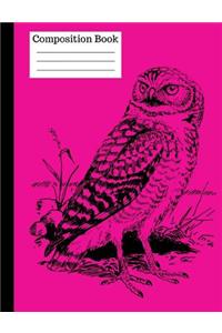 Wise Owl Wide Ruled Composition Notebook