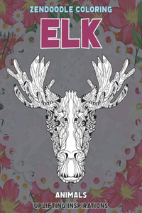 Zendoodle Coloring Uplifting Inspirations - Animals - Elk