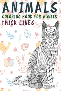 Coloring Book for Adults - Animals - Thick Lines