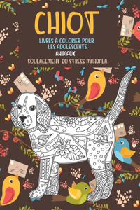 Livres à colorier pour les adolescents - Soulagement du stress Mandala - Animaux - Chiot