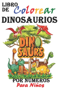 Libro de colorear de dinosaurios por números para niños