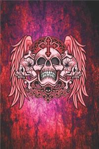 Gothic Notizbuch Schädeln Kreuz und Schusslöcher