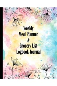 Weekly Meal Planner & Grocery List Logbook Journal