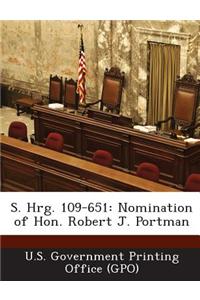 S. Hrg. 109-651: Nomination of Hon. Robert J. Portman