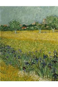 Field with Irises Near Arles, Vincent Van Gogh. Graph Paper Journal