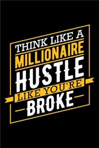 Think Like A Millionaire Hustle Like You're Broke: Gifts for independent women, black women gift ideas, strong women gifts 6x9 Journal Gift Notebook with 125 Lined Pages