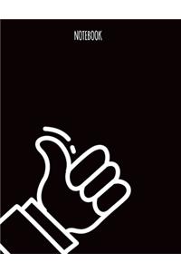 Black Note College Ruled paper- black Journal