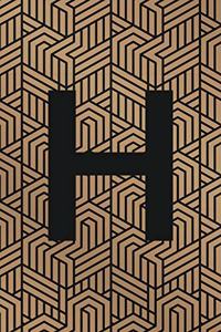 H: Monogram Initial "H" for Man, Woman / Medium Size Notebook with Lined Interior, Page Number and Daily Entry Ideal for Taking Notes, Journal, Diary, 