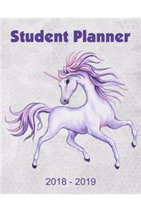 Magical Unicorn: School Year 2018 - 2019 8x10 Inch Magical Uniorn Academic Planner with Class Schedules, Passwords, Notes and Daily Planner for Homework