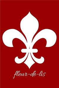 fleur-de-lis - Brick Red Blank Notebook with Fleur de Lis Corners