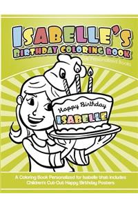 Isabelle's Birthday Coloring Book Kids Personalized Books