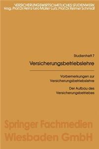 Vorbemerkungen Zur Versicherungsbetriebslehre