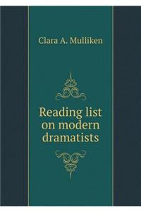 Reading List on Modern Dramatists