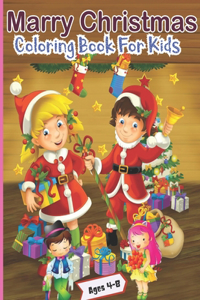 marry christmas coloring book for kids ages 4-8