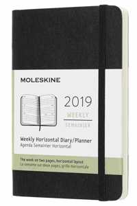 2019 Moleskine Horizontal Black Pocket Weekly 12-month Diary Soft