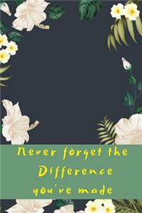 Never forget the difference you've made