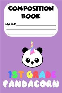 Composition Book 1st Grade Pandacorn