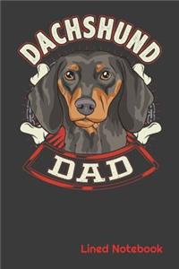 DACHSHUND DAD Lined Notebook: DACHSHUND DOG DAD 6 x 9 120 Page Lined Notebook