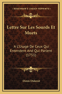 Lettre Sur Les Sourds Et Muets